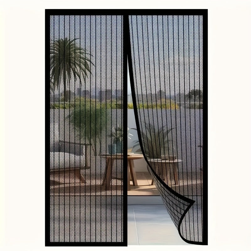 Stripe Soft Screen Window Curtain with Magnetic Closure, Easy to Clean, Anti-Mosquito, Suitable for 91.44x208.28 cm Door.