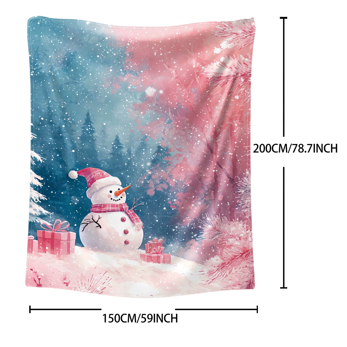 Stay warm and cozy with this stylish Mid-Century Modern Christmas throw blanket featuring snowmen, presents, and trees. Made from soft polyester flannel, this knitted blanket is perfect for all seasons and can be used on your bed, sofa, in the office, or