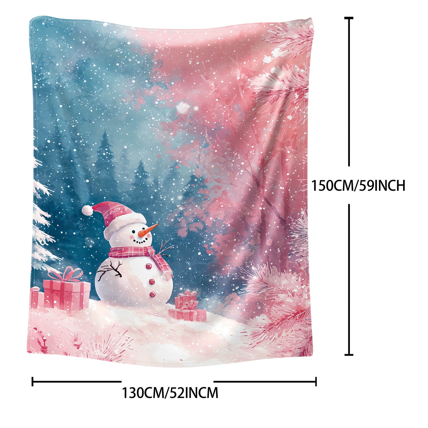 Stay warm and cozy with this stylish Mid-Century Modern Christmas throw blanket featuring snowmen, presents, and trees. Made from soft polyester flannel, this knitted blanket is perfect for all seasons and can be used on your bed, sofa, in the office, or