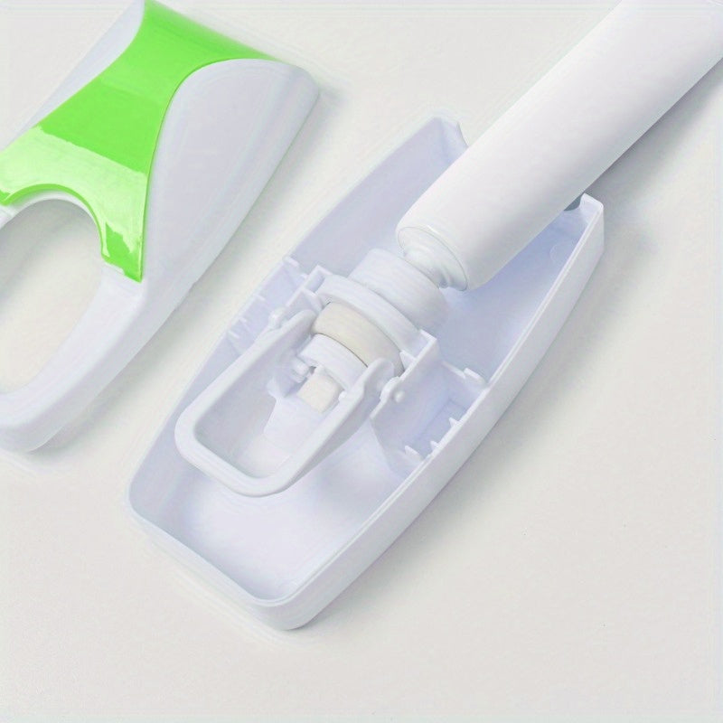 Wall-Mounted Toothpaste Dispenser and Toothbrush Holder Set, ideal for Home and Travel, White/Black.