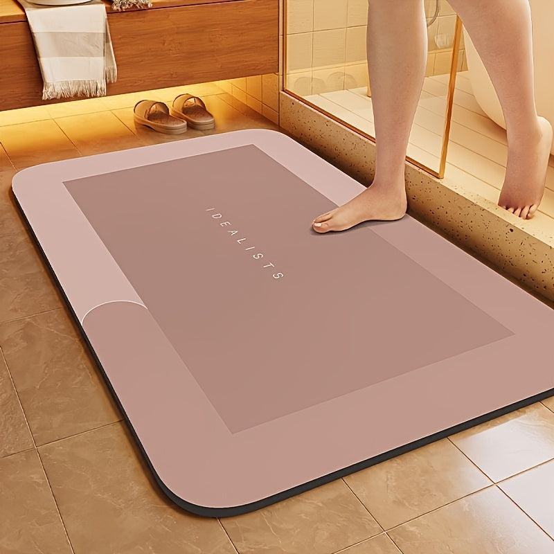 Quick-Drying Microfiber Bath Mat with Non-Slip Backing, Absorbent Shower Floor Pad, Machine Washable, Soft Rug for Toilet and Bedroom, Versatile Home Bathroom Carpet, Ideal for Kitchen and Laundry Room, Unscented and No Power Necessary, Shower Accessory