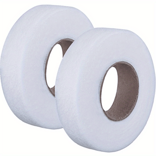 Fabric Fusing Tape Bundle - Includes 2 Rolls of 64.01 meters Each, Featuring a Wooden Core. Perfect for Hemming with Iron-On Adhesive. Ideal for Sewing, Crafting, and Home Ironing. A Must-Have for Your Kitchen Accessories Collection.