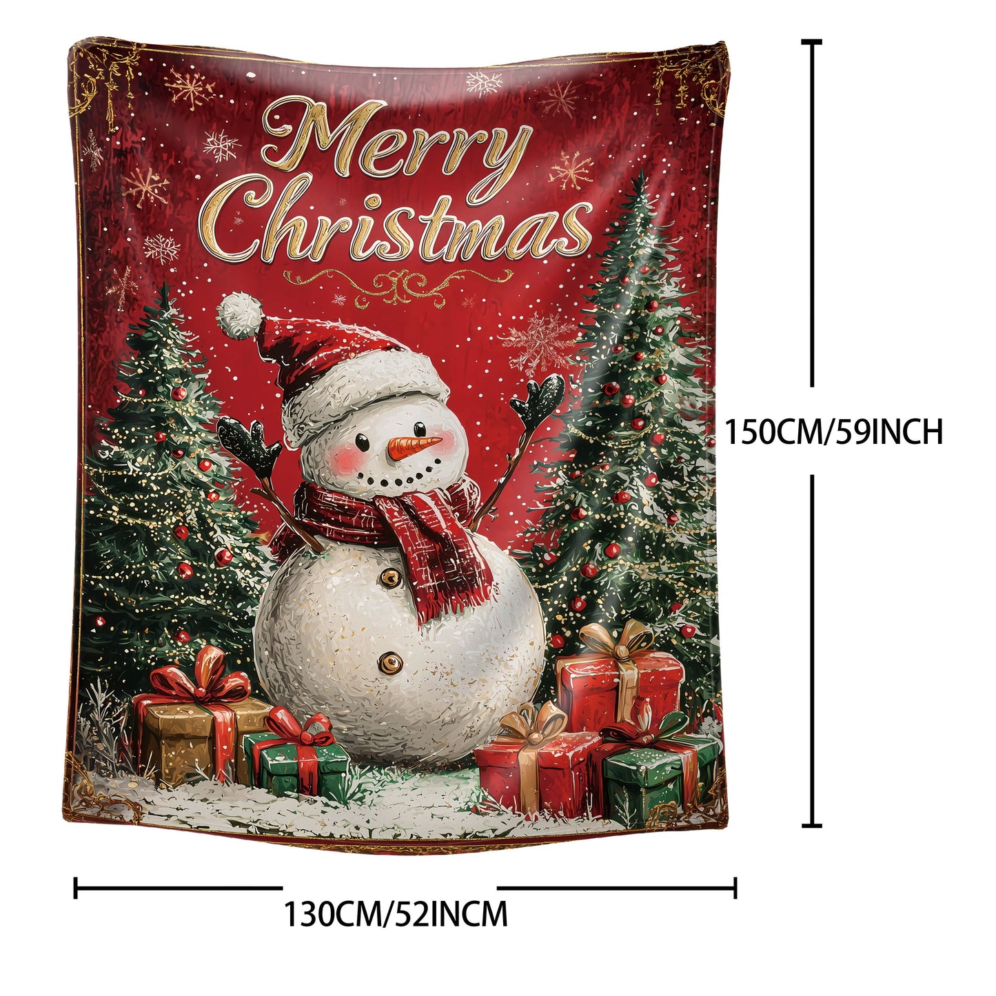 Stay cozy and stylish with this Mid-Century inspired Merry Christmas Snowman Flannel Throw Blanket. Made from soft polyester knit, this all-season blanket is perfect for bed, sofa, office or camping. Featuring a festive digital print, this lightweight