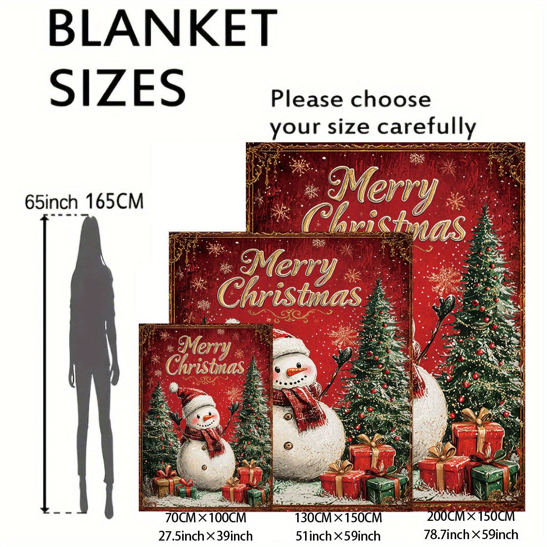 Stay cozy and stylish with this Mid-Century inspired Merry Christmas Snowman Flannel Throw Blanket. Made from soft polyester knit, this all-season blanket is perfect for bed, sofa, office or camping. Featuring a festive digital print, this lightweight