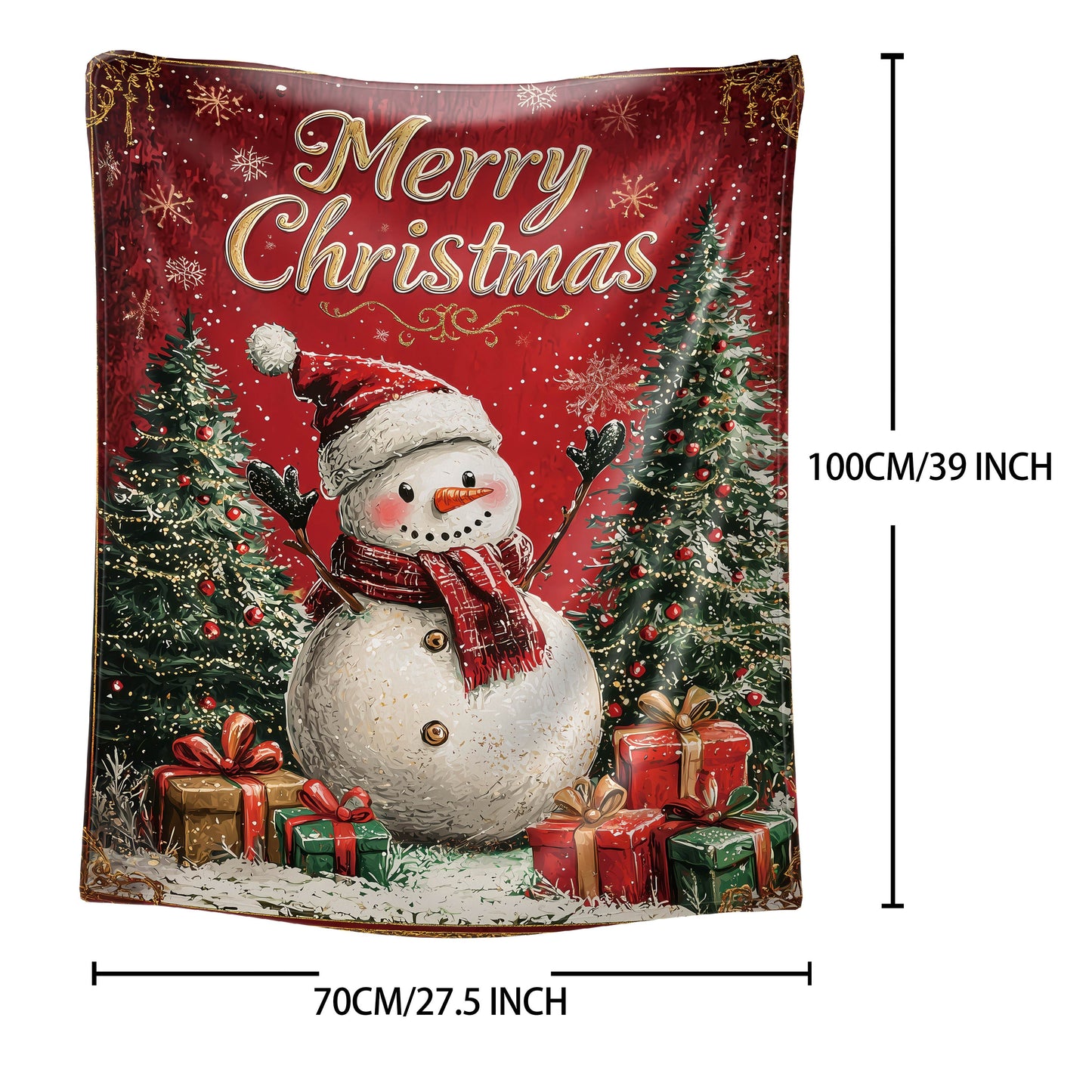 Stay cozy and stylish with this Mid-Century inspired Merry Christmas Snowman Flannel Throw Blanket. Made from soft polyester knit, this all-season blanket is perfect for bed, sofa, office or camping. Featuring a festive digital print, this lightweight