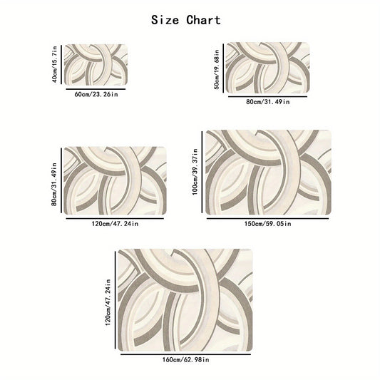 Полиэстеровый коврик с простым принтом, толщина 1,1 см, нескользящая основа, стойкий к пятнам, прочный, идеален для кухни, гостиной, веранды, балкона - можно стирать в машине для легкой очистки, идеально подходит для домашнего декора