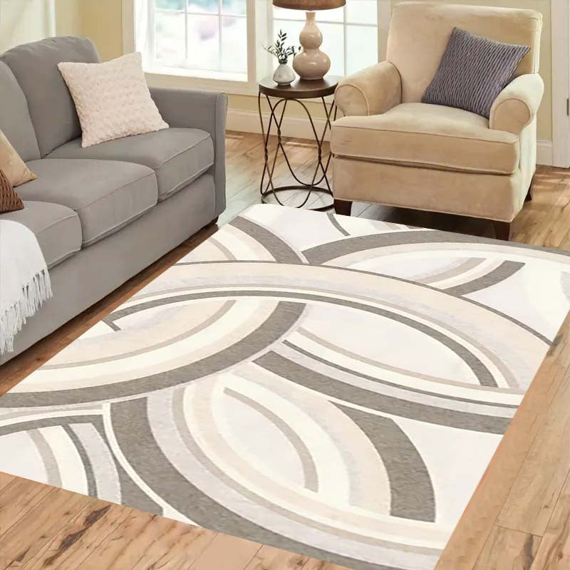 Polyester Area Rug with Simple Print Design, 1.1cm Thickness, Non-Slip Backing, Stain-Resistant, Durable, Ideal for Kitchen, Living Room, Porch, Balcony - Machine Washable for Easy Cleaning, Perfect for Home Decor