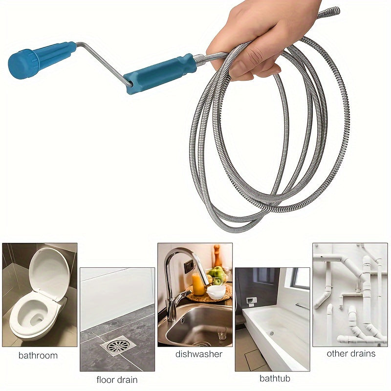 No need for batteries with this versatile drain clog remover tool. Ideal for unclogging sewers, toilets, kitchen and bathroom sinks, and bathtubs. A must-have for cleaning your home.