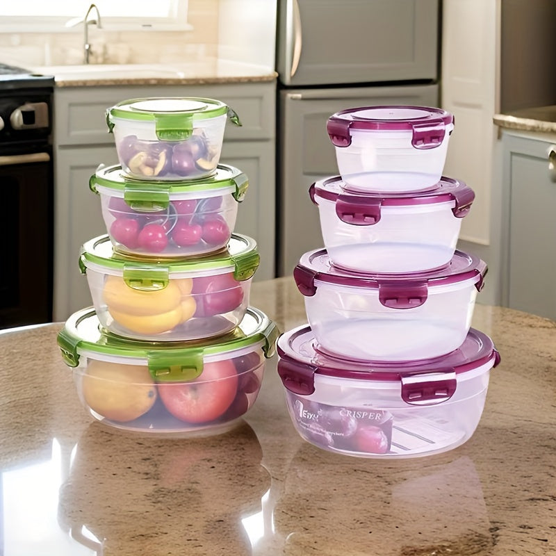 Organize Your Kitchen with Stackable Storage Containers - Convenient Leakproof Design for Fridge and Microwave Use. Keep Fruits and Vegetables Fresh at Home or in the Office