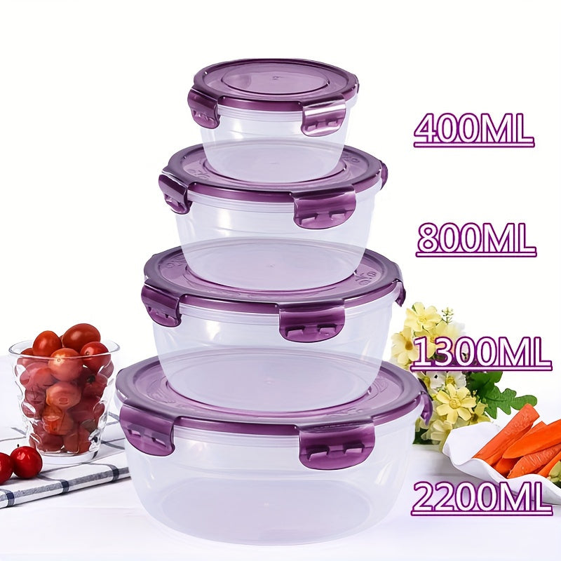 Organize Your Kitchen with Stackable Storage Containers - Convenient Leakproof Design for Fridge and Microwave Use. Keep Fruits and Vegetables Fresh at Home or in the Office