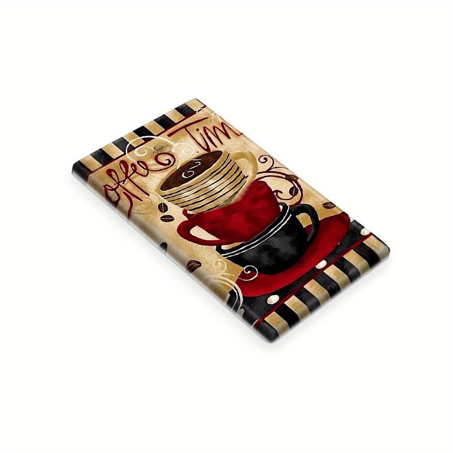 Decorative switch board featuring fashion coffee cup design for unused sockets, switches. Double-sided wall panels suitable for bathrooms, kitchens, bedrooms, offices.