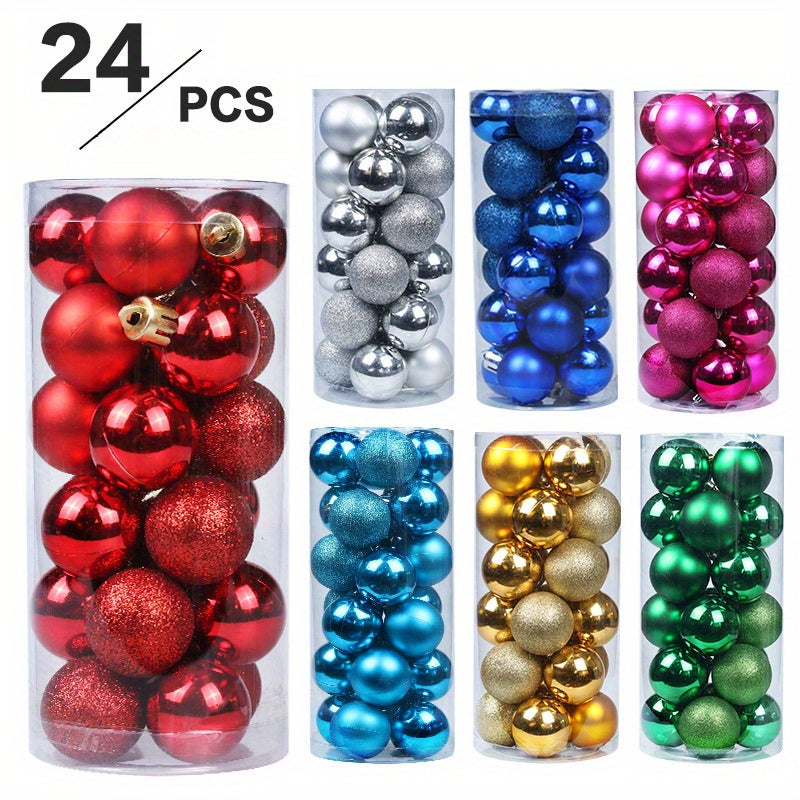 3 CM24 Christmas Ball Set in Colorful Plastic Electoplated Balls for Christmas Tree Decorations.