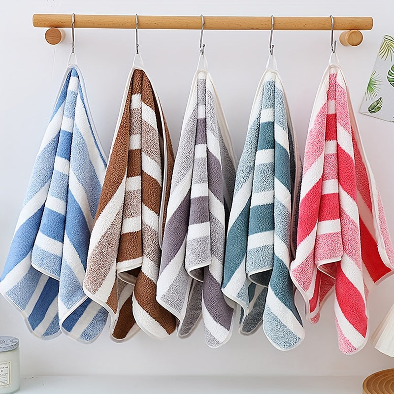 5 ultra-soft, quick-dry striped towels - perfect for home, gym, and spa. Durable and super absorbent.