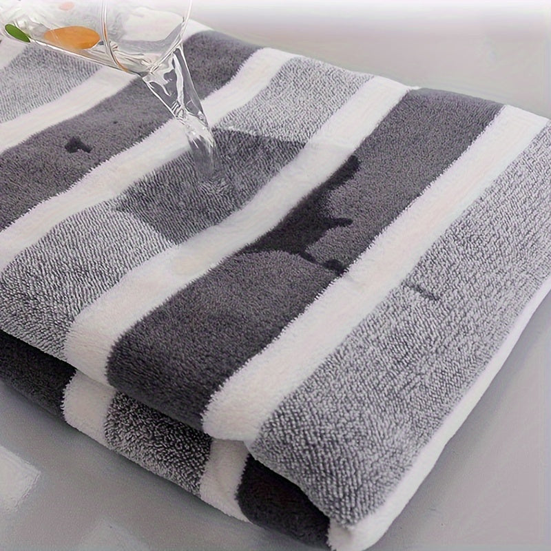 5 ultra-soft, quick-dry striped towels - perfect for home, gym, and spa. Durable and super absorbent.