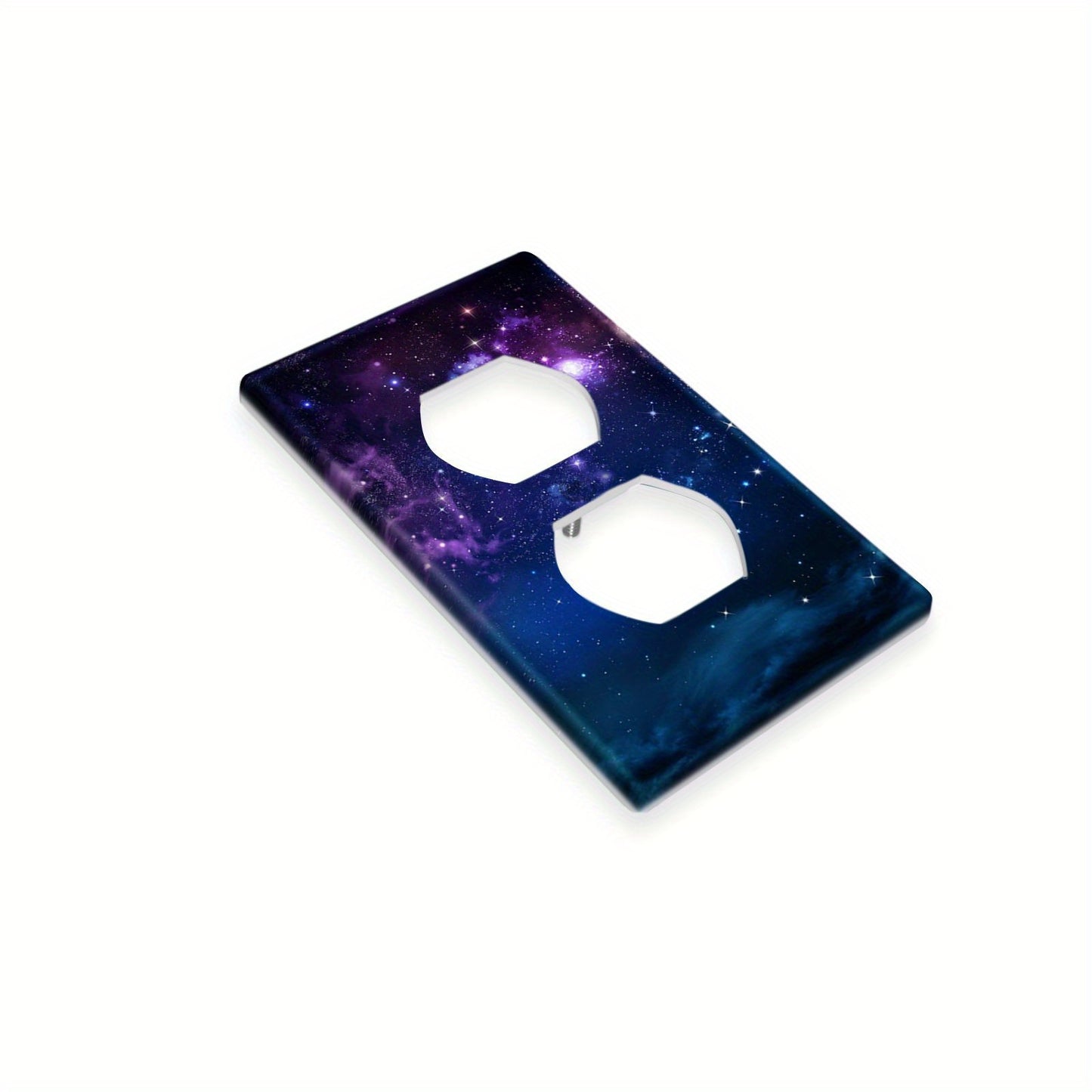 Starry Sky Wall Plate Covers for Light Switches & Outlets: Double-Sided Rocker Panel, Easy Installation, Battery-Free, Home/Office Decor.