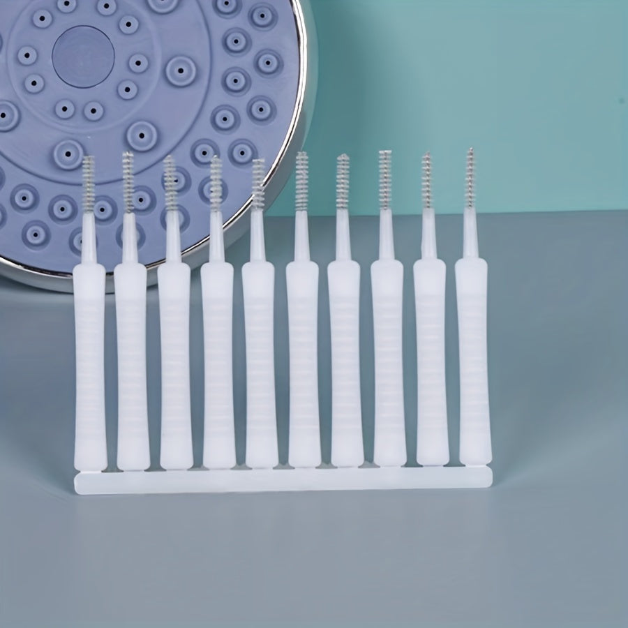 Set of 50 White Shower Head Cleaning Brushes - Perfect for Cleaning Nozzles and Tight Spaces in Bathrooms