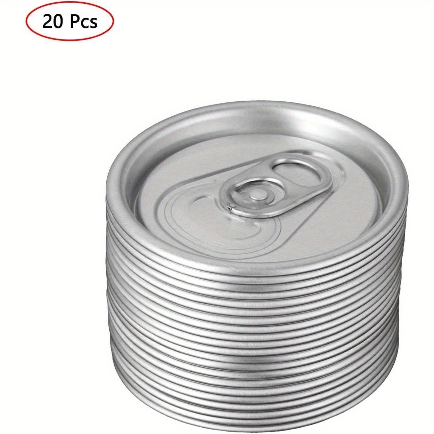 Set of 20 Aluminum Can Lids with Easy-Pull Tabs, Protective Covers for Beverages, Soda Cans, Ideal for Kitchen, Restaurants, Sturdy Container Accessories