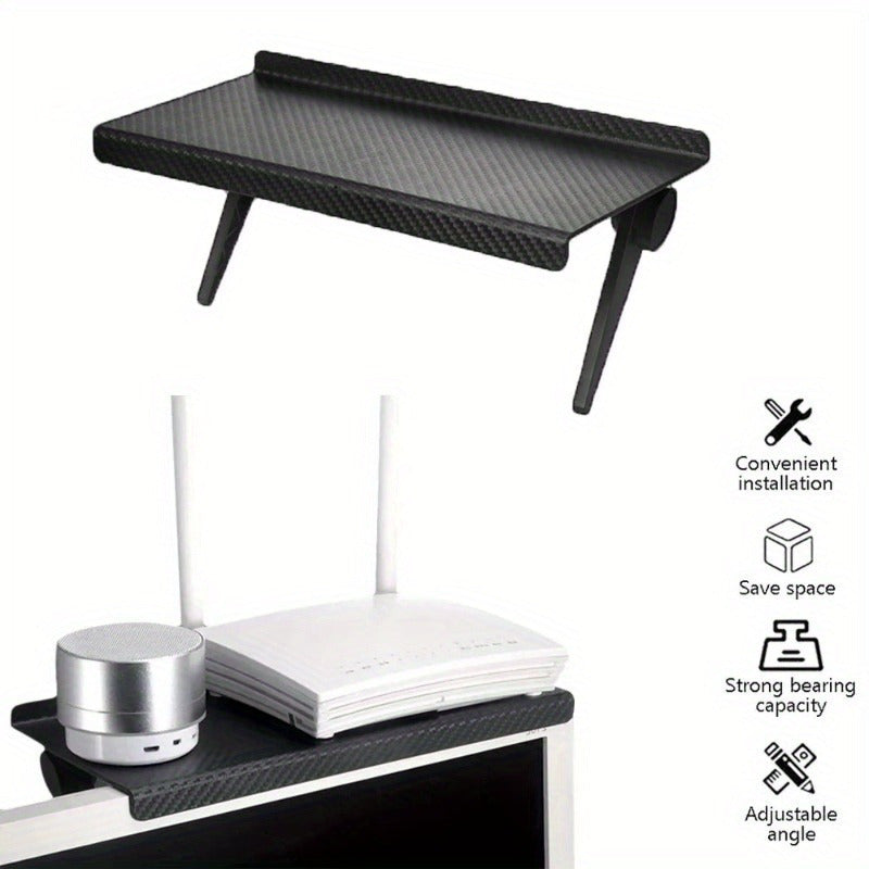 Adjustable Plastic Wall-Mounted Shelf for TV, Computer Monitor, Media Box, and Router - Space-Saving, High Load Capacity, Easy to Install