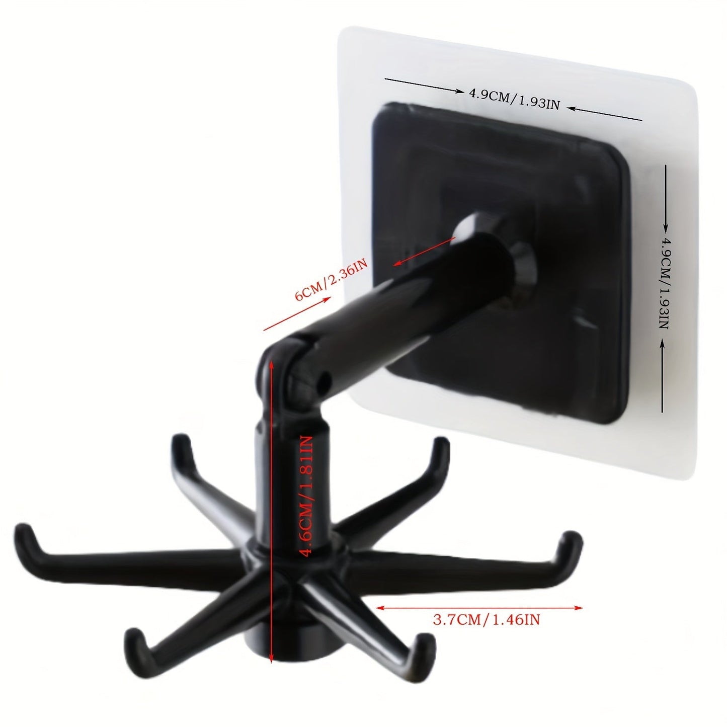 Mount this 1pc Rotatable Plastic Utensil Holder on your wall and save space in your kitchen. The strong adhesive hooks provide secure storage for cooking tools under your cabinet. Its portable wall hanging design in black is both functional and stylish.