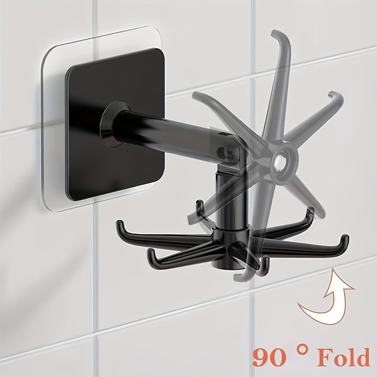 Mount this 1pc Rotatable Plastic Utensil Holder on your wall and save space in your kitchen. The strong adhesive hooks provide secure storage for cooking tools under your cabinet. Its portable wall hanging design in black is both functional and stylish.