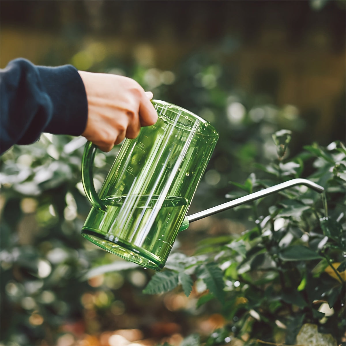 Durable stainless steel watering can with long spout for indoor and outdoor plants - essential gardening tool.