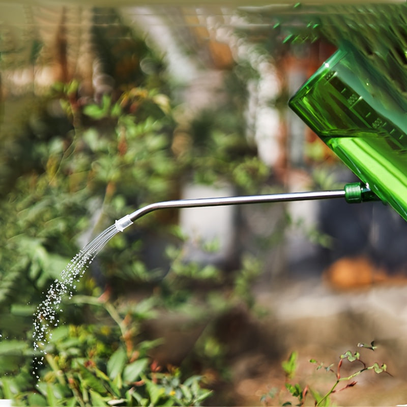 Durable stainless steel watering can with long spout for indoor and outdoor plants - essential gardening tool.