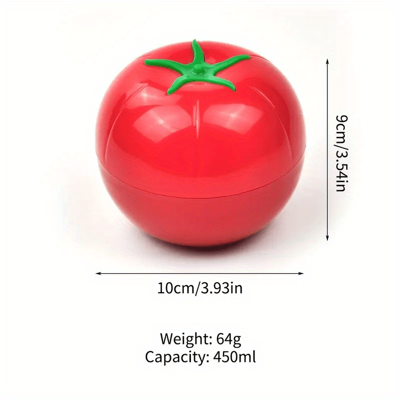 Contemporary Tomato-Shaped Sealing Storage Box - Red Plastic Fresh Keeper, No Electricity or Wood Required, Perfect for Dining Room, Vegetable Storage Container for Onion, Lemon, and Tomato, Holds 450ml/15.8oz