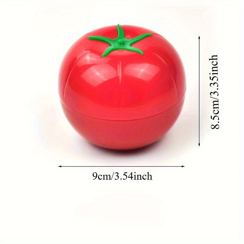 Contemporary Tomato-Shaped Sealing Storage Box - Red Plastic Fresh Keeper, No Electricity or Wood Required, Perfect for Dining Room, Vegetable Storage Container for Onion, Lemon, and Tomato, Holds 450ml/15.8oz