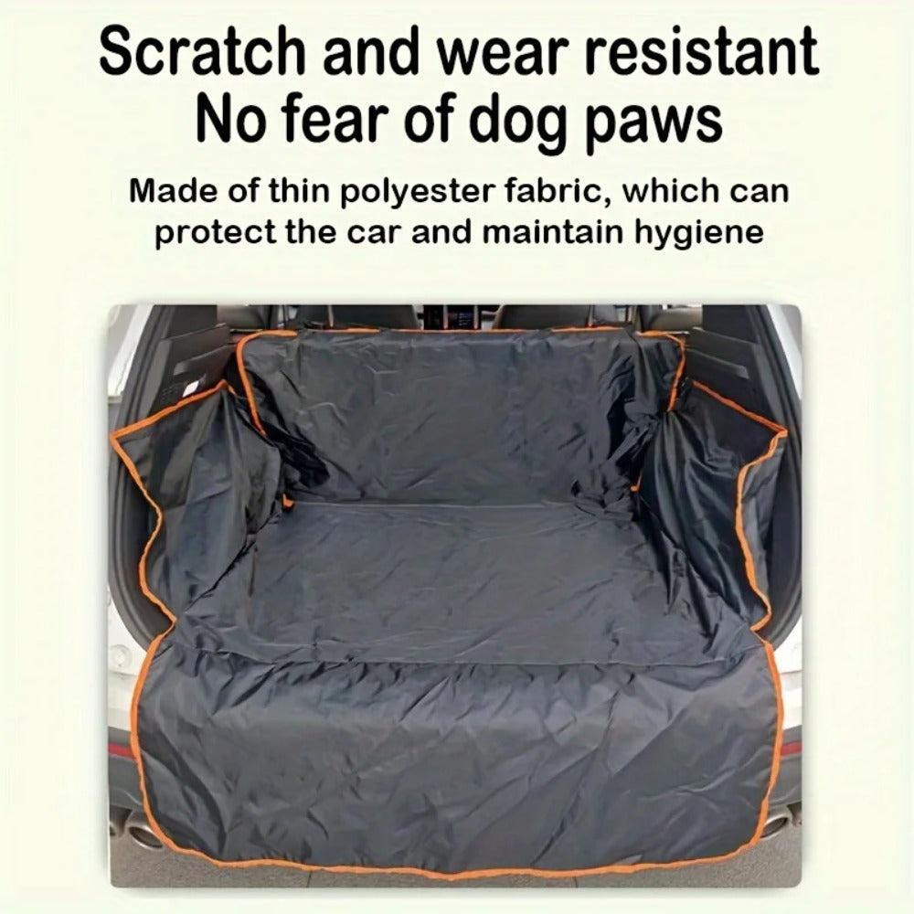 Durable woven car trunk liner made of waterproof polyester offers protection against dirt, scratches, and pet hair for SUVs.