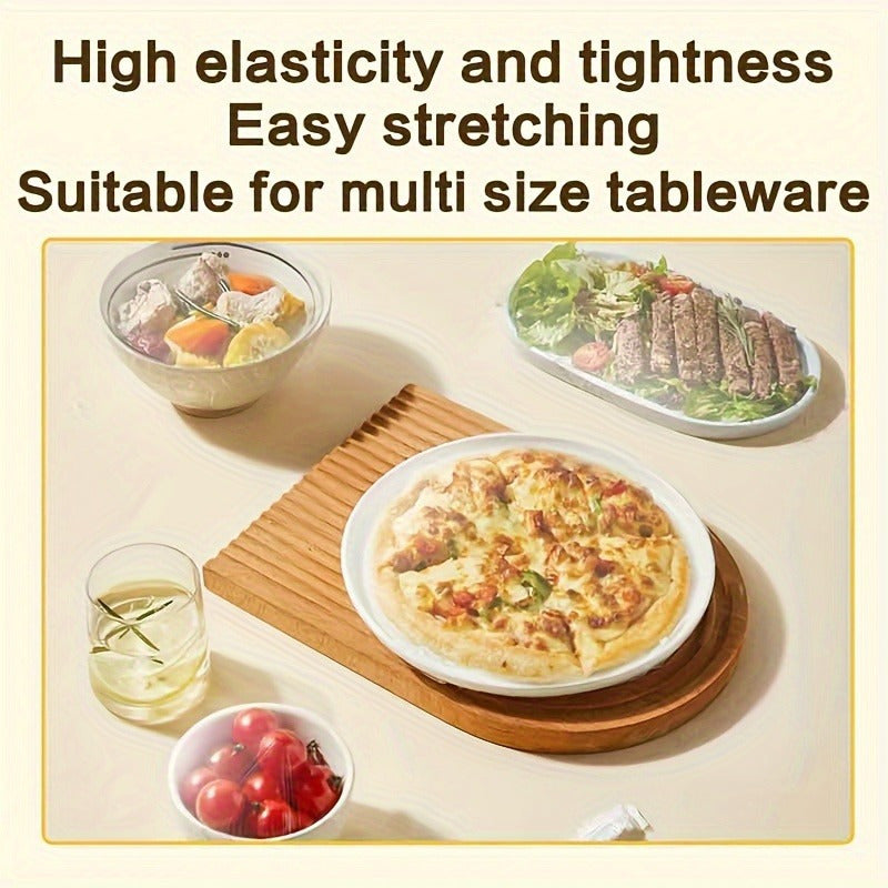 100 disposable food-grade plastic wrap covers for bowls and plates, providing insect-proof and dustproof freshness preservation for restaurant supplies.