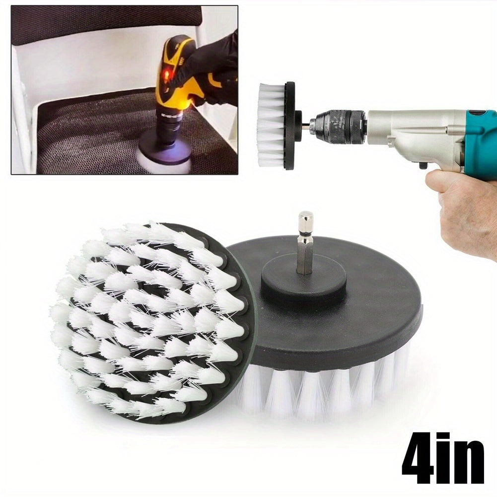 Drill Brush Attachment - 10.16 cm Soft Cleaning Tool for Carpets, Leather, and Upholstery. Perfect Vacuum Cleaner Accessory for Home & Kitchen Use. Plastic Floor Cleaning Brush with Power Scrubber Technology.