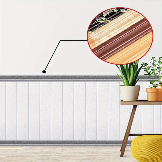 Self-adhesive wall decorative wire made of PE foam, measuring 2.3m for wall and door frame decoration and waistline kick foot line.