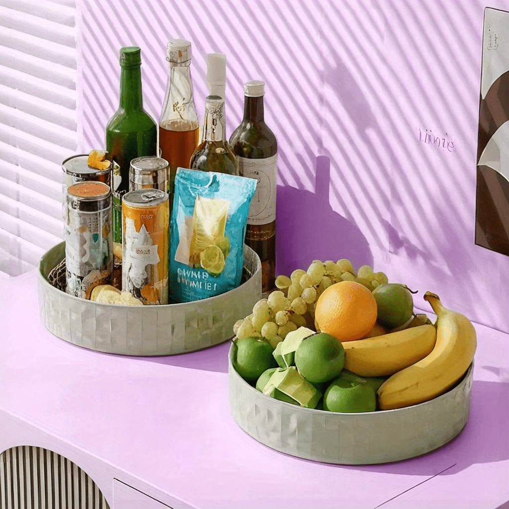 Spice Box, Fruit Plate, Snack Box, Countertop Seasoning Storage Rack, Cosmetic Storage Rotating Box, Compact Container for Saving Space.