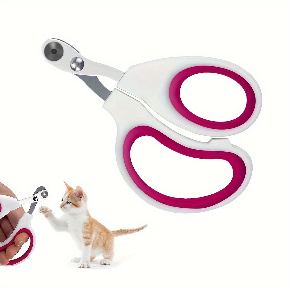 Pet nail grooming set with stainless steel clipper and grinder, includes safety guard for dogs and cats.