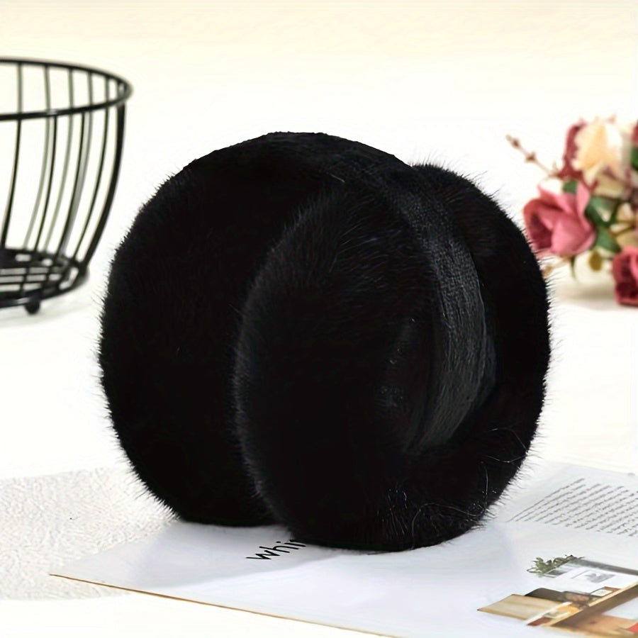 Winter Warm Foldable Earmuffs in Solid Color with Thick, Coldproof, and Stretchable design. Plush, Soft, and Cozy material suitable for both Women and Men. Ideal for Outdoor Activities, made from Knitted Polyester material. Hand Wash Only.