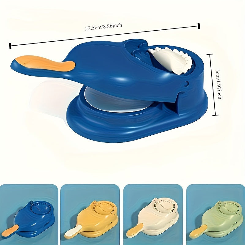 Make dumplings and tortillas at home with the 1pc Dumpling Maker and Tortilla Press Set. This manual 2-in-1 kitchen tool allows you to easily create delicious dumplings, corn tortillas, and more. Made of food-safe plastic, this hand-operated tool