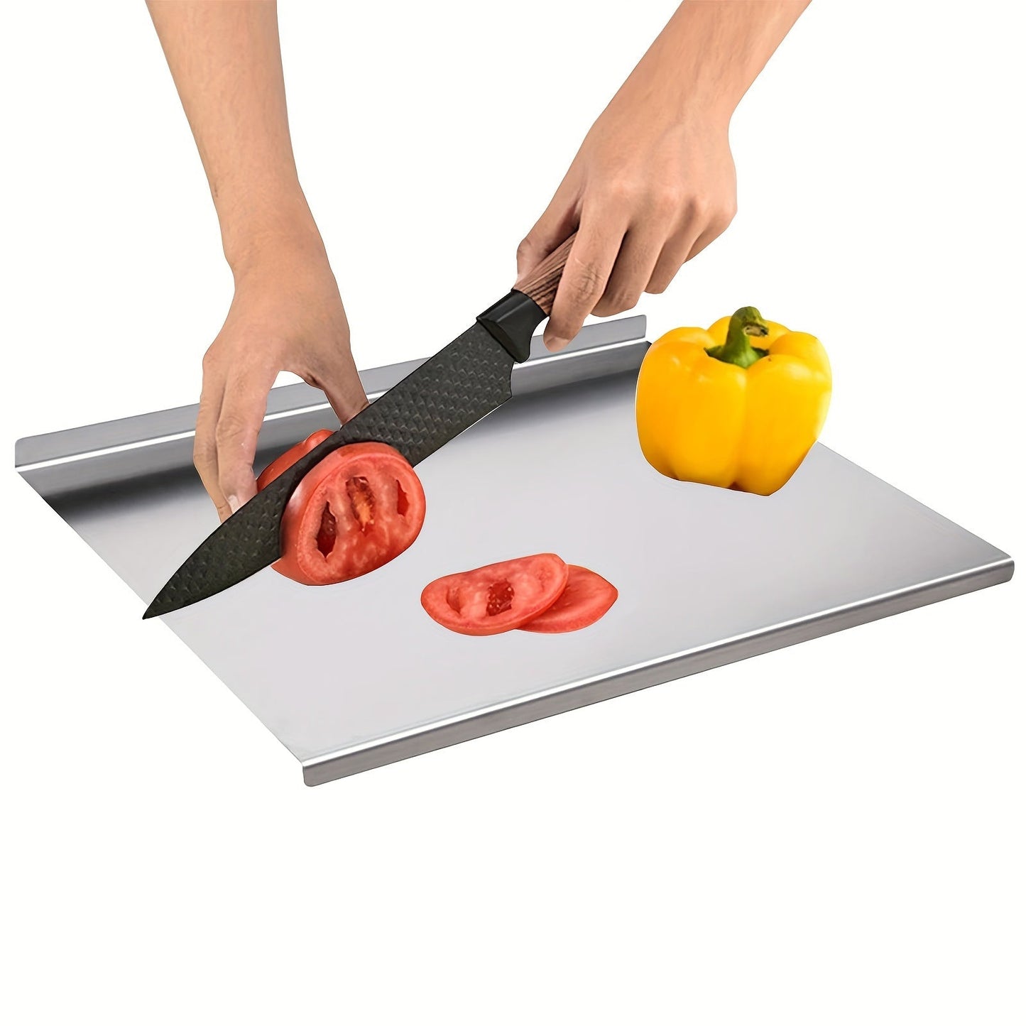 Perfect Mother's Day Gift - COFIT Stainless Steel Chopping Board: A Multifunctional Kitchen Essential for Cutting Fruits, Meats, and Baking, Doubles as Countertop Protector