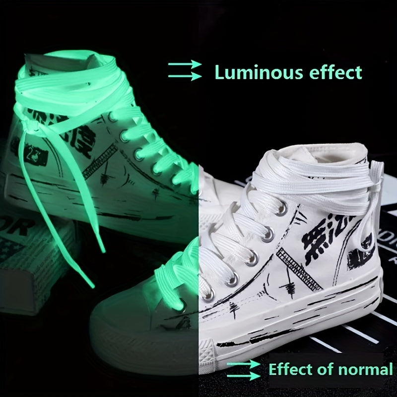 1 Pair of Glow-in-the-dark Shoelaces for Men and Women's Sneakers, Reflective