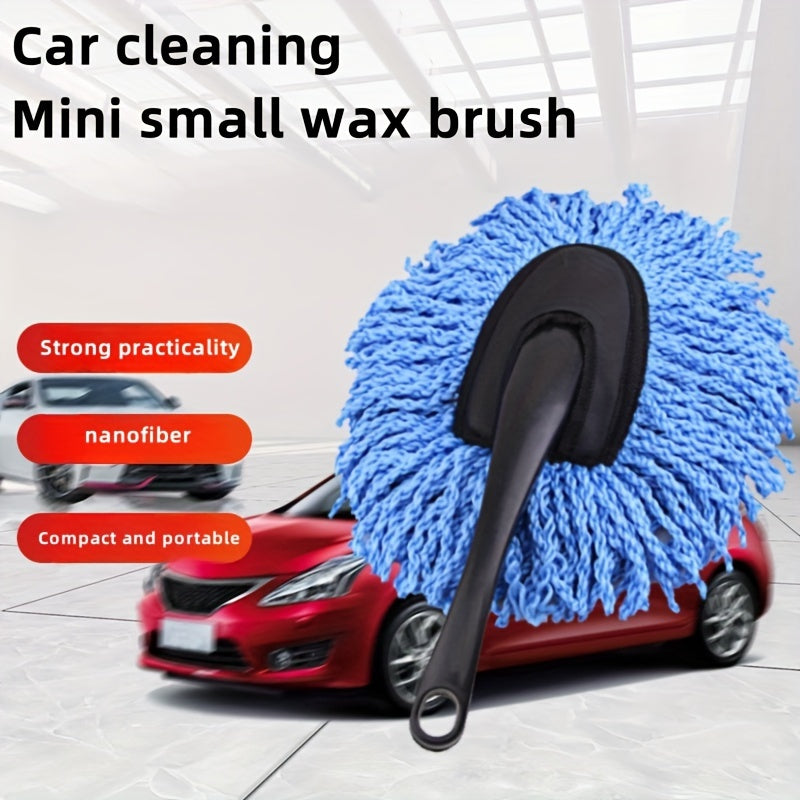 Full car detailing set includes wash mitt, wheel brush, dusting brush, vent cleaning tool, long & short brushes, wax applicator sponge, and duster - non-electric.