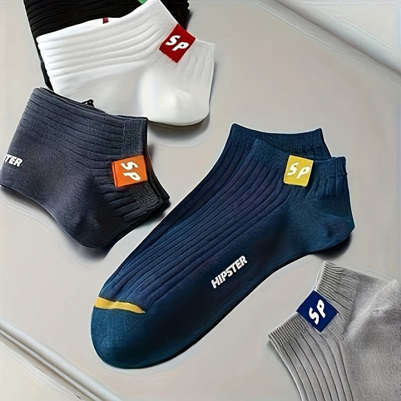 5/10/15/20/30 pairs of fashionable "SP" printed crew socks, comfortable and breathable for men, women, and teenagers. Ideal for outdoor and indoor wear.