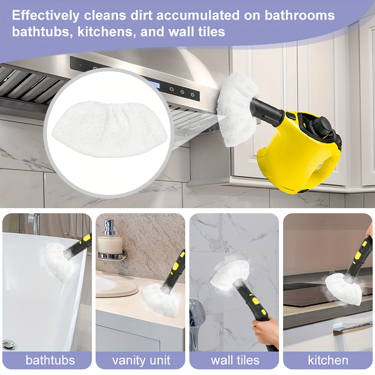 Replace worn-out pads on your Karcher sc1/sc2/sc3/sc4/sc5 Steam Mop with Yuunaie's 2/6/10pcs Replacement Pads. These pads are easy to clean, have strong water absorption, and are perfect for deep cleaning your kitchen and bathroom floors. Upgrade your