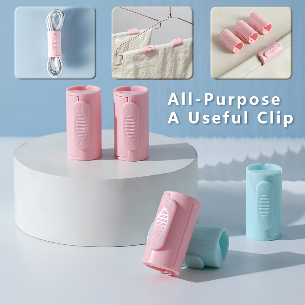 A versatile 5X Multi-functional needle-free clip designed for securing bed sheets, kitchen snack bags, and various items. This clip can also be used to organize data cables, towels, and hold bed sheets in place without the use of needles, ensuring no