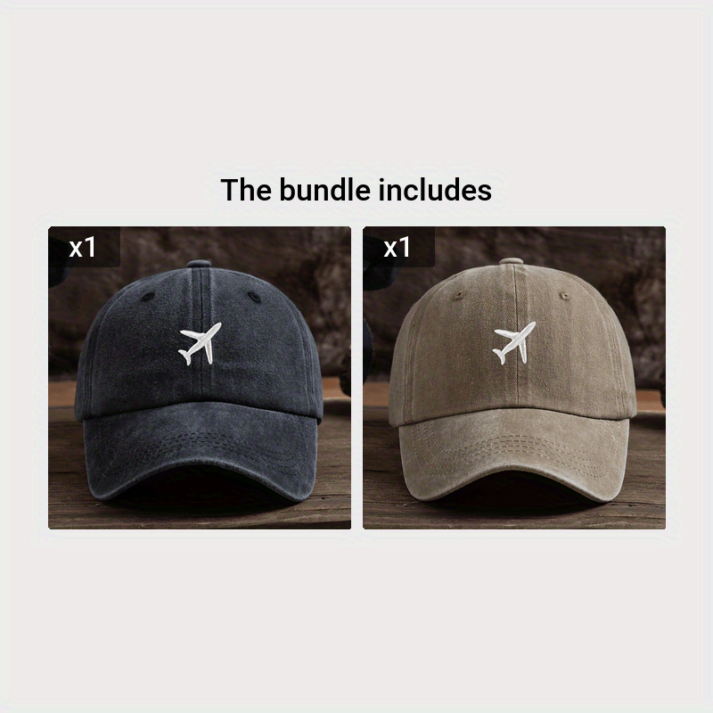 Airplane Embroidery Baseball Cap for outdoor activities, providing sun protection for mountaineering and fishing.