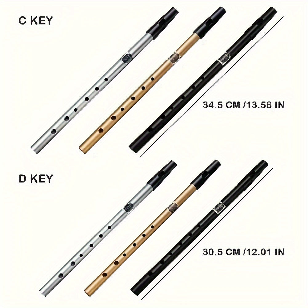 Irish flute in C/D key with 6 holes, tin construction