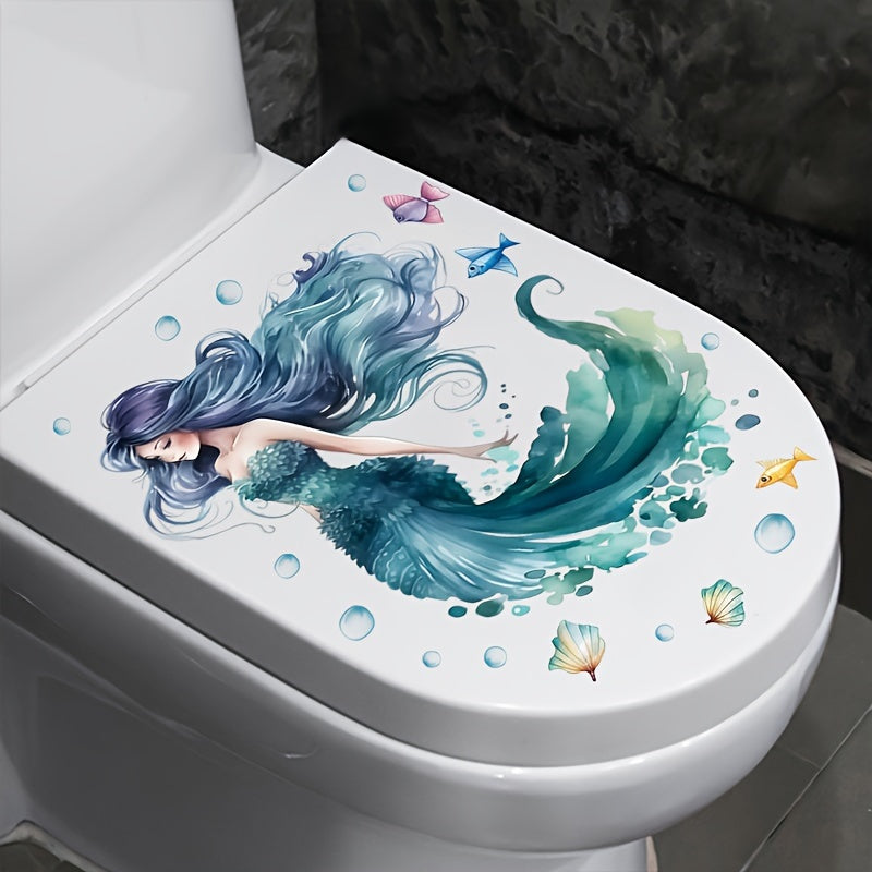 Shell Sleeping Beauty Toilet Seat Sticker: Add a touch of the sea to your bathroom with this decorative decal.