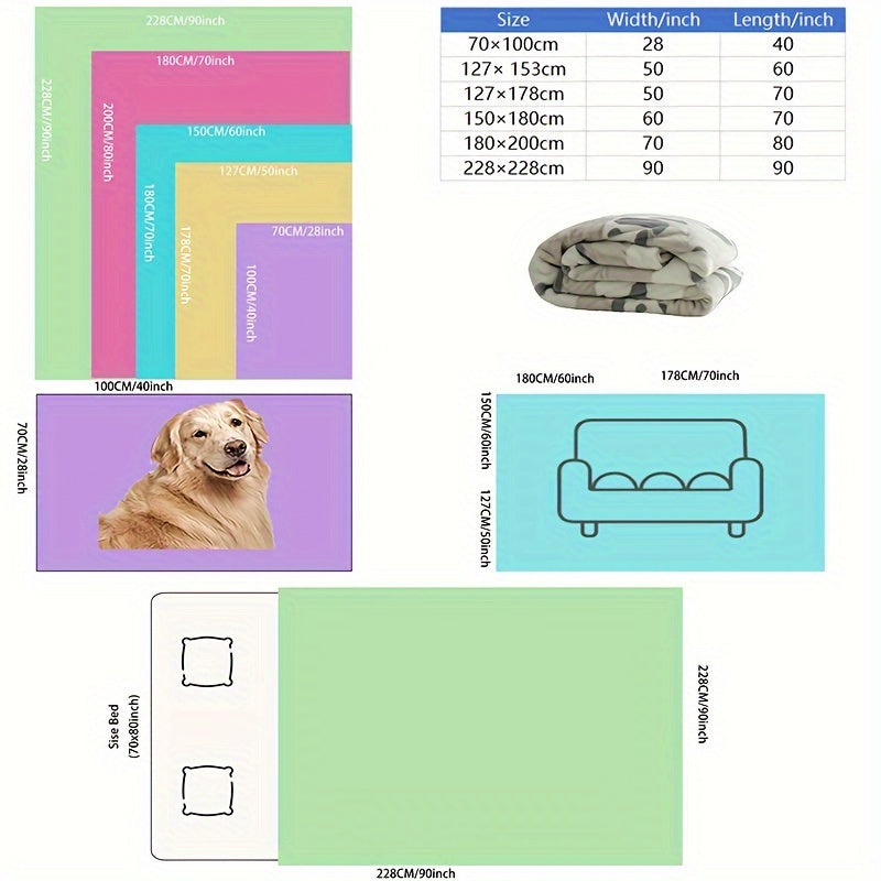 Waterproof Flannel Blanket - This cozy 1-piece flannel blanket is made of soft and breathable material that is warm and comfortable. Measuring 130cm by 150cm, it is perfect for using as a small throw or nap blanket. Its waterproof function makes it ideal