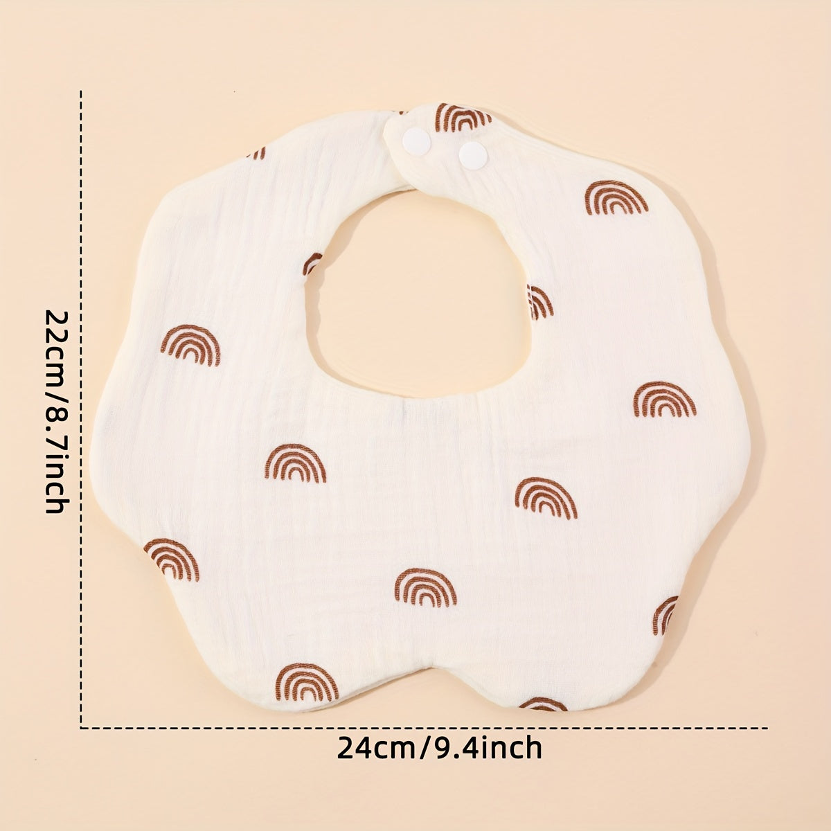 Youngsters' 6-Layer Soft Gauze Bibs featuring Snap Closure - Adorable Plum Blossom Pattern, Absorbent Feeding & Drooling Towels for Kids, Not Waterproof