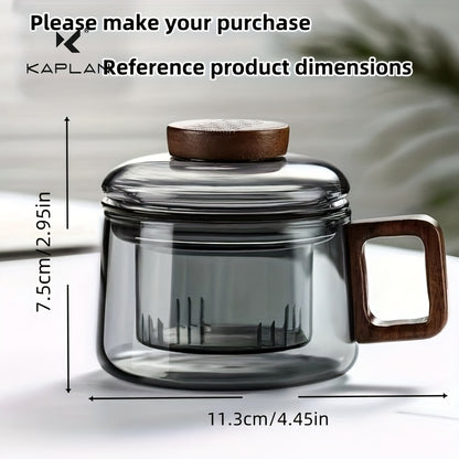 1 pc 200ml glass tea cup with infuser, heat-resistant, reusable, ideal for home and office, great for loose leaf tea.