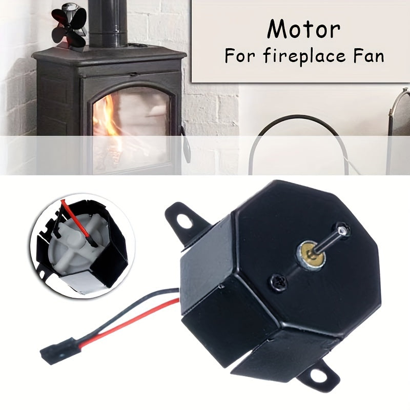 Wall mounted fireplace fan motor with a speed of 1450RPM made of durable metal construction, perfect for use with wood burning stoves.