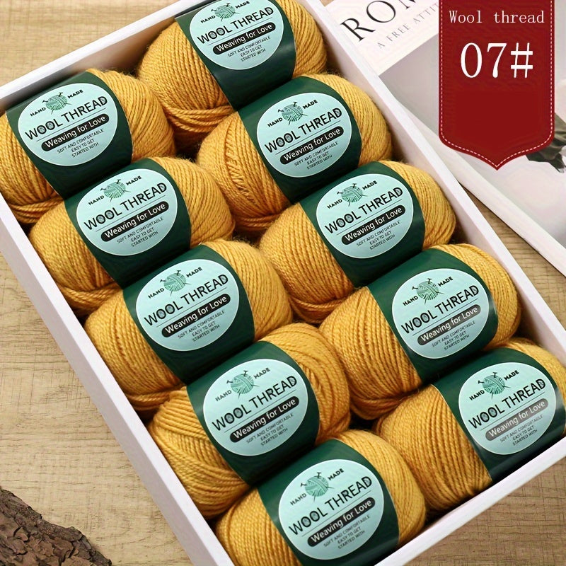 10 pieces of Australian yarn, each pack weighing approximately 500g with 10 balls. It has a moderate thickness, is easy to knit, soft, and warm. Ideal for crocheting sweaters, coats, vests